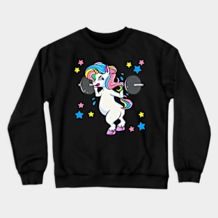 Weight Lifting Unicorn Funny Workout Crewneck Sweatshirt